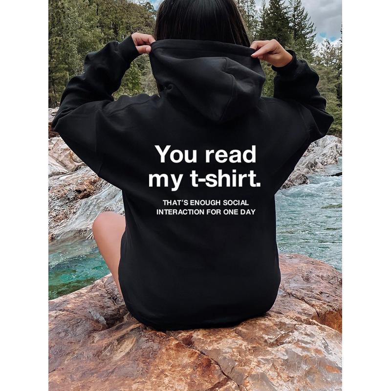 Осень-зима 2023, женские толстовки с буквенным принтом «Вы читаете»