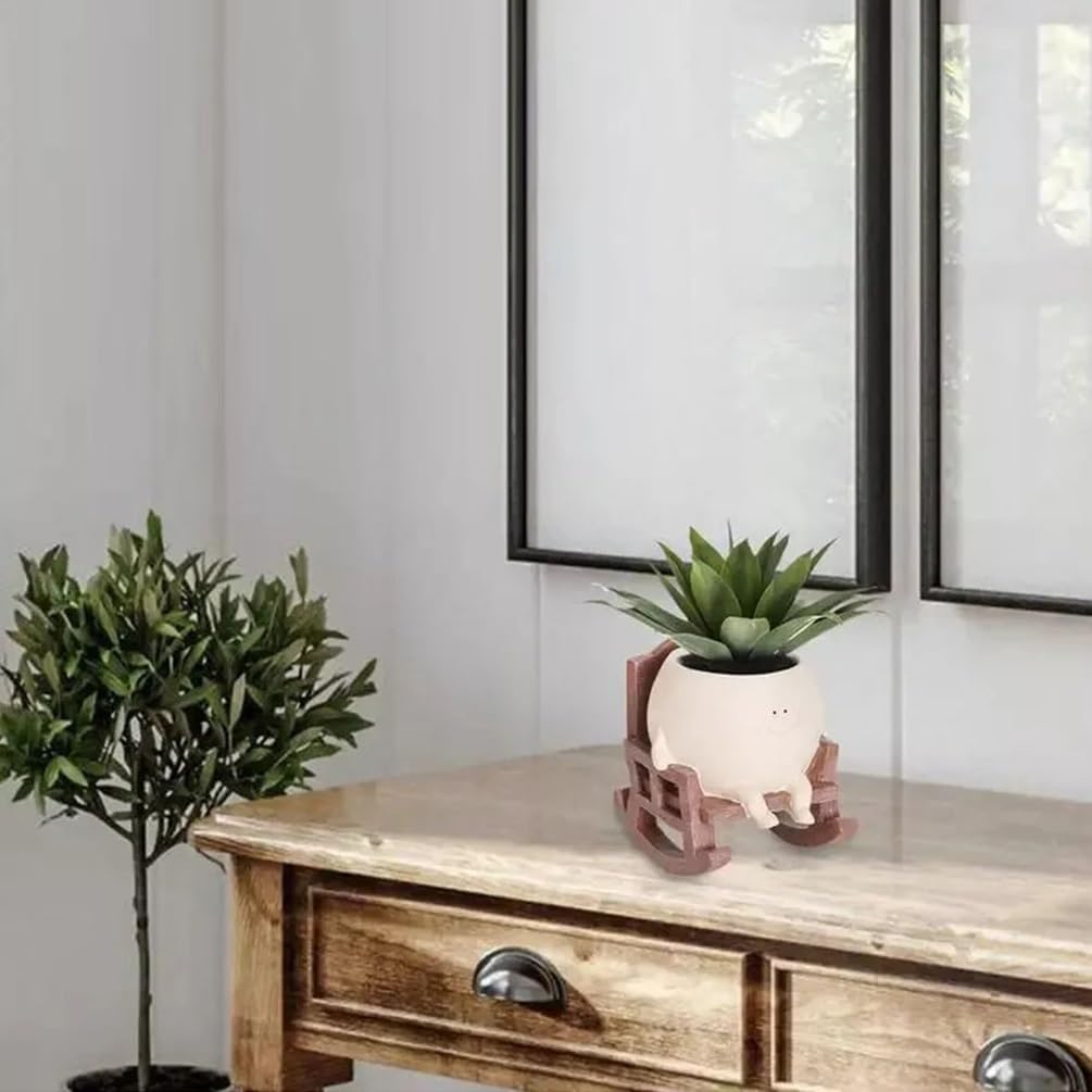 DIFEIUKI Улыбающееся лицо Цветок Смола Кактус Суккулент Для Мини-сада Исцеление Новоселье Подарок Горшок, Горшок, Горшок, Милый, Стильный, Растения, Кашпо,