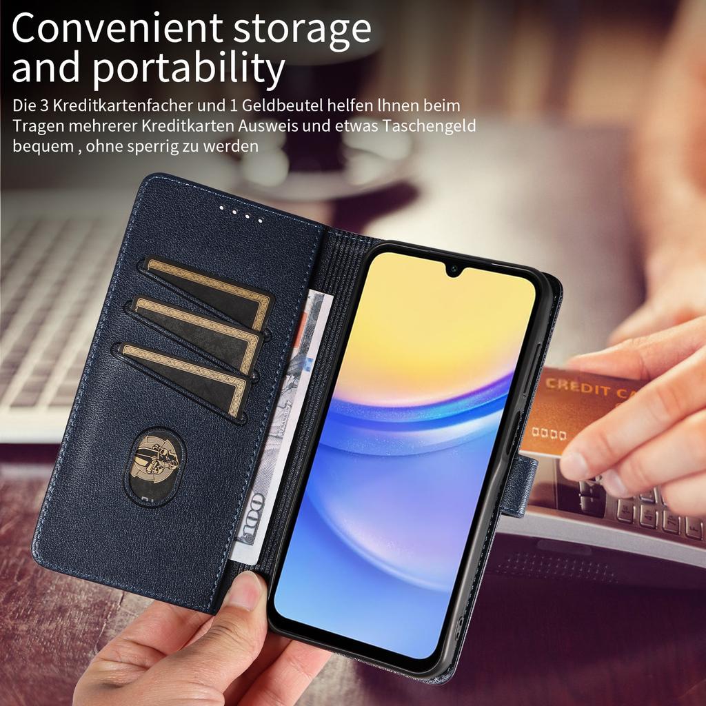 Подходит для чехла телефона Samsung A15 4G/5G, кожаный чехол-книжка с защитой от скимминга для телефона Samsung S24, защитный чехол-книжка
