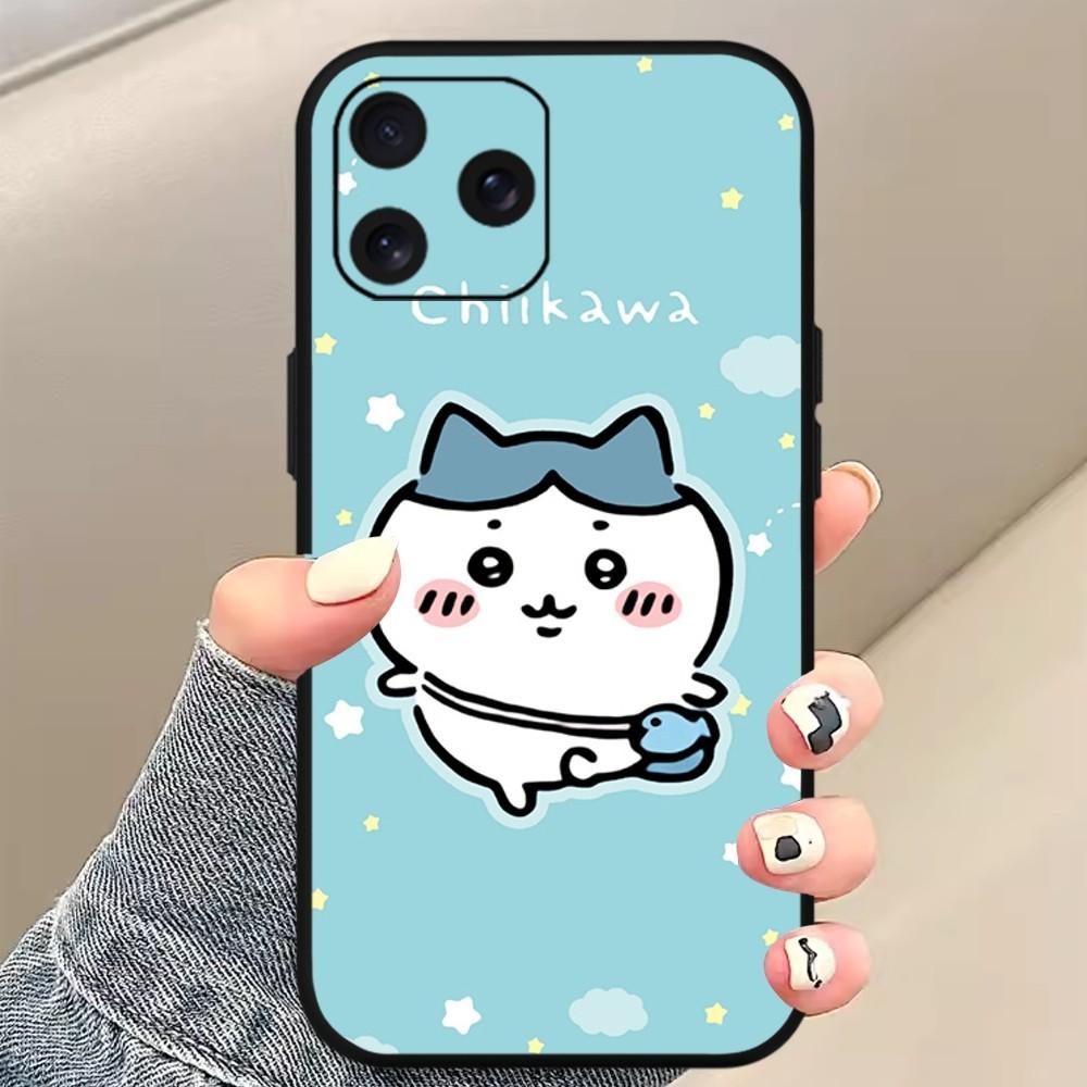 C-Chiikawa H-Hachiware Phone Case For iPhone Mini 11 12 13 14 15 Pro XS Max X Plus SE XR Black Soft Shell