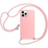 Protective Case for iPhone 12 Pro - E.F.CONNECTION - Pink - Flexible - With Lanyard