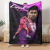 Pink Stripes Soccer Star Blanket Comfortable Perfect for Bed Chair Livingroom All-Season Use Digital Print Best Holiday Gift for Friends Family
