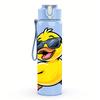 1PC Sunglasses Yellow Duck 750ml Color Plastic Sports Water Bottle Leakproof Flip Straw Lid Suitable for Sports Office Home Use