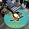 Custom Name Pittsburgh Penguins2 Round Area Rug,Carpet Rug for Living Room Bedroom Sofa Playroom Decor,Non-slip Floor Mat