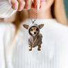 Hoodie Skull Acrylic Hanging Decoration Home Indoor Christmas Tree Car Rearview Mirror 2D Flat Dog Cat Hanging Ornament Cartoon Animal Pendant