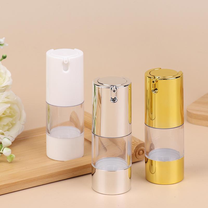 1Pcs 15/30/50ml Luxury Refillable Airless Pump Bottles Portable Vacuum Cosmetic Containers for Lotion Treatment and Travel Use