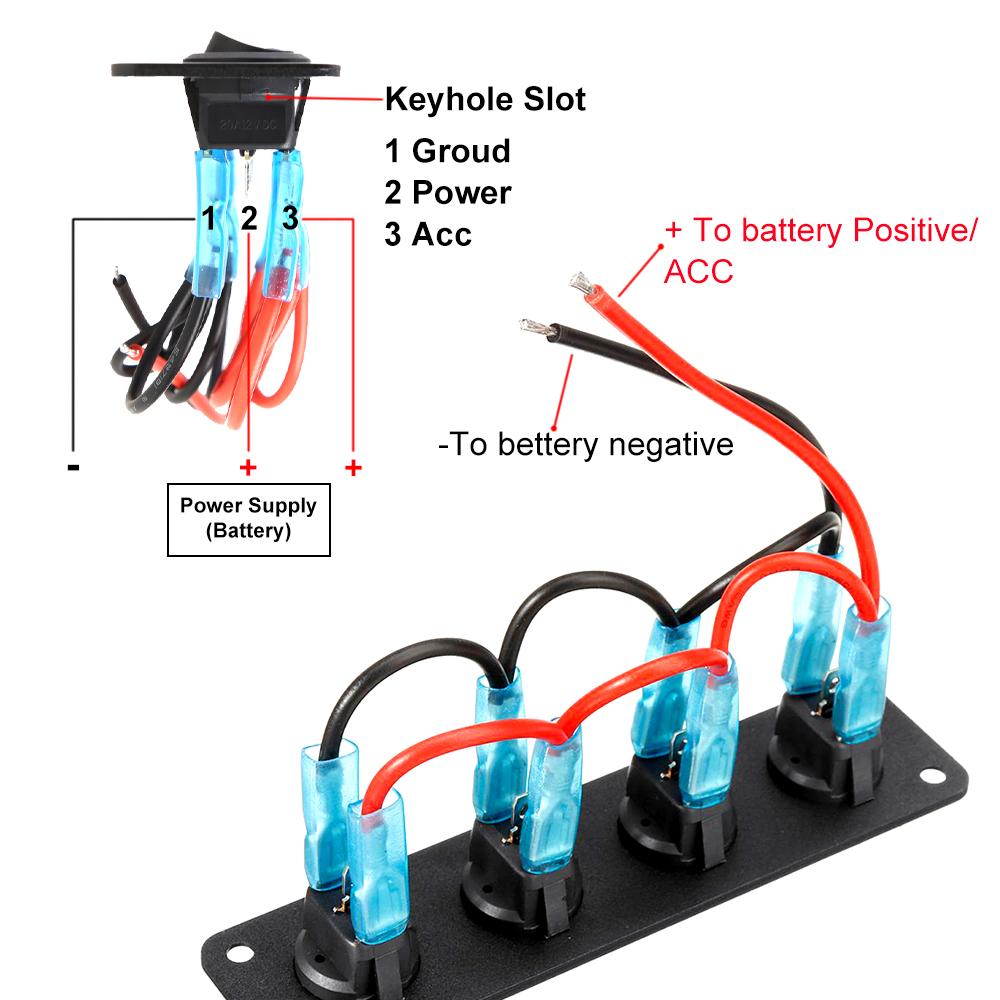 12 В 1-4 Gang Универсальный тумблерный переключатель Панель USB для автомобиля, лодки, морского автофургона, грузовика, синий светодиодный стиль, морской тумблерный переключатель, аксессуары