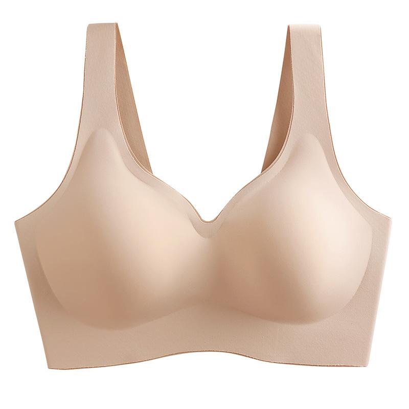Latex Underwear Women Vest Thin Bra Without Marks Without Steel Ring Sports Sleep Bra