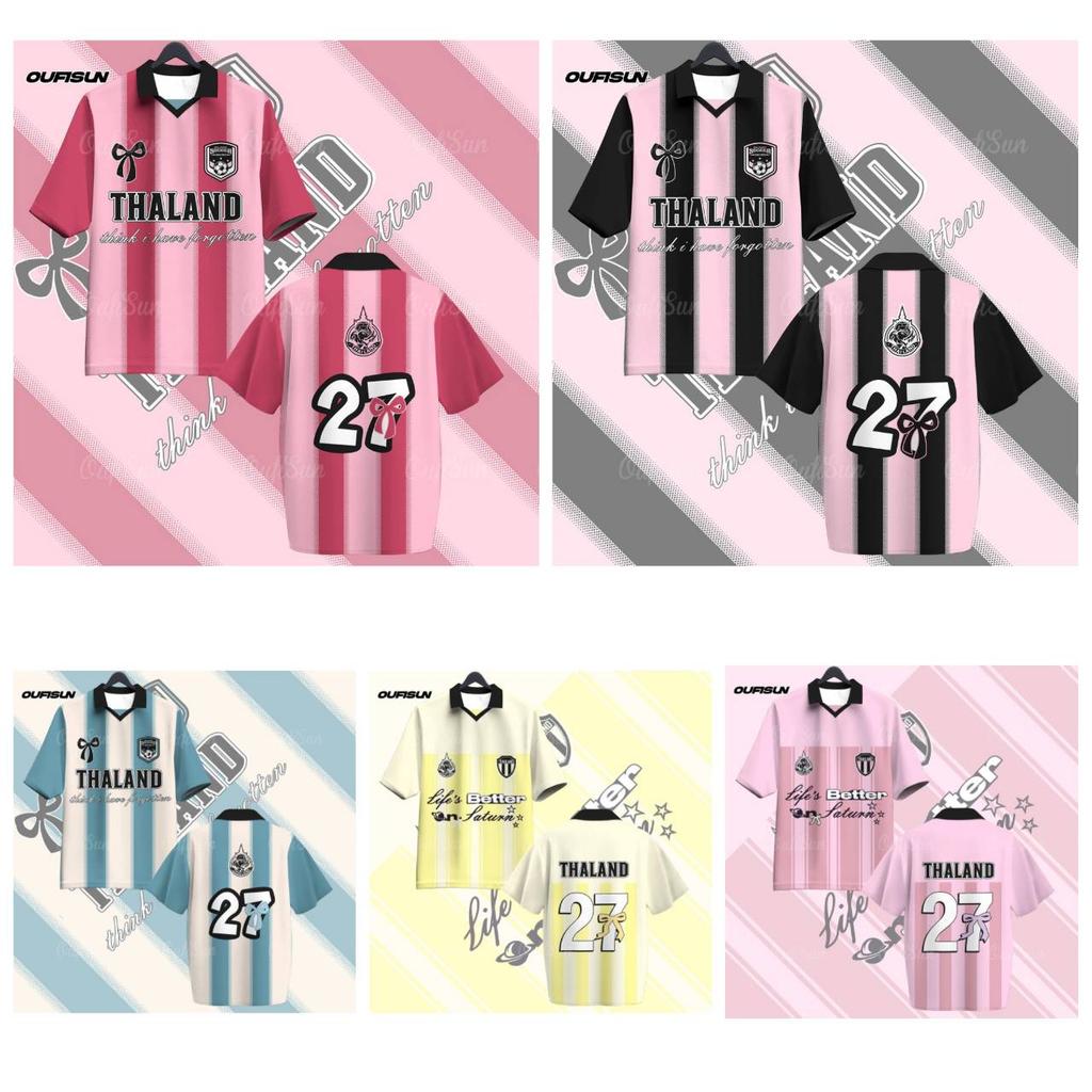 ТАИЛАНД Футбол Футбол Поло Винтажная Футболка Национальная Сборная Унисекс Мужчины Женщины Спорт Тренировка ФУТБОЛКА БОЛЕЙ ПРИНТ Быстросохнущая С коротким рукавом Форма