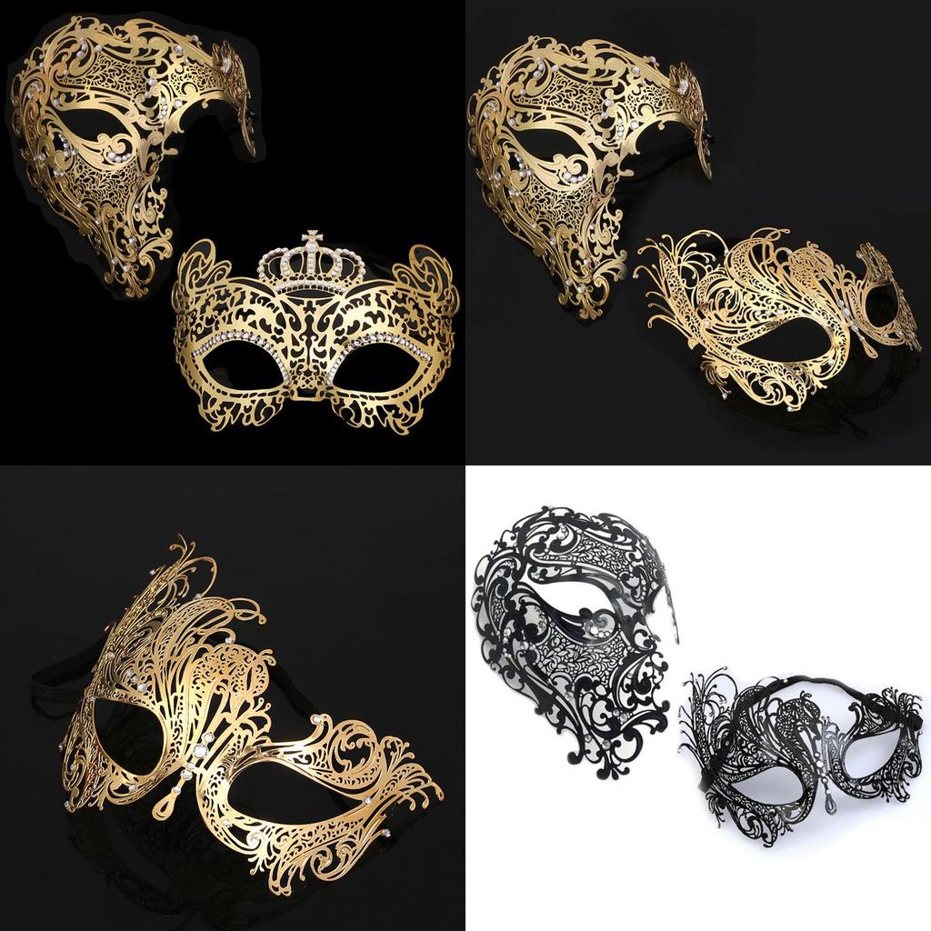 Металлическая маска-полулицо с блестящими украшениями для свадеб, Хэллоуина и мероприятий