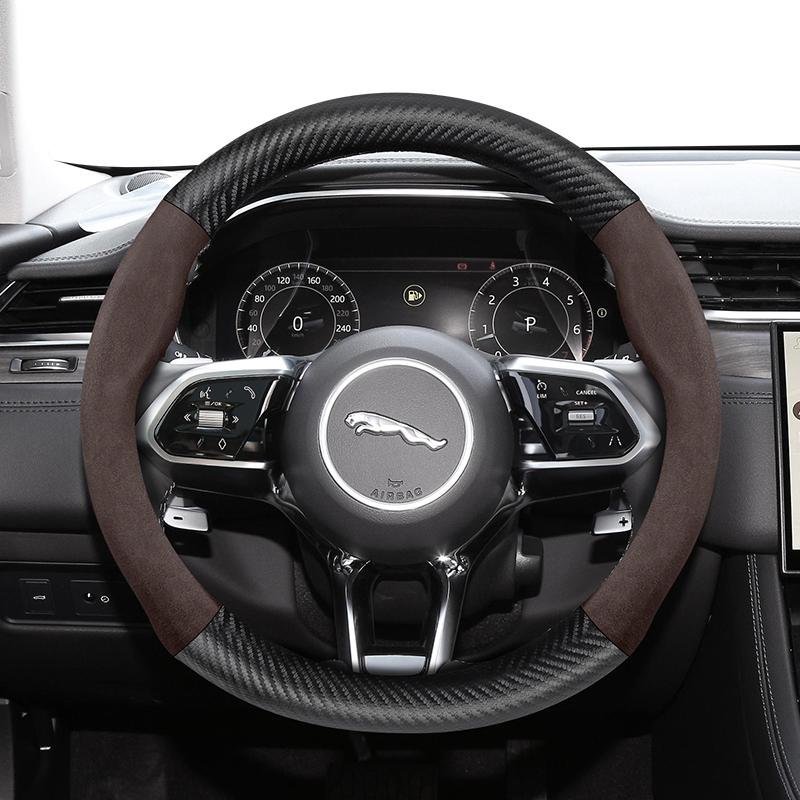 Для JAGUAR Руль из замши и карбона Чехол Подходит для XF XE F-PACE E-PACE I-PACE X250 F-TYPE XJ X S-Type Автомобильные Аксессуары U4