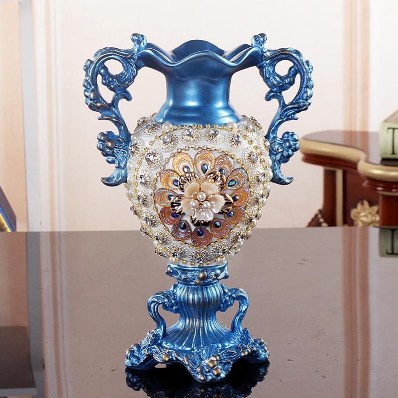 Европейский роскошный алмазный смоляной ваза украшение цветочная композиция для дома журнальный столик мебель украшение для телевизора тумба офисные поделки