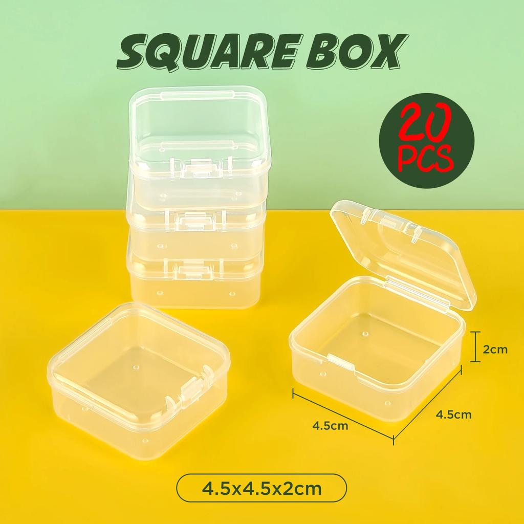 4-28Pcs Plastic Storage Box Transparent Jewelry Storage Box Container Portable Earring Ring Earplugs Packaging Storage Case