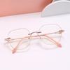Новые персонализированные металлические безрамные коробки для дальнозоркости, модные многоугольные зеркальные очки с отделкой, одежда для дальнозоркости, модные очки, очки