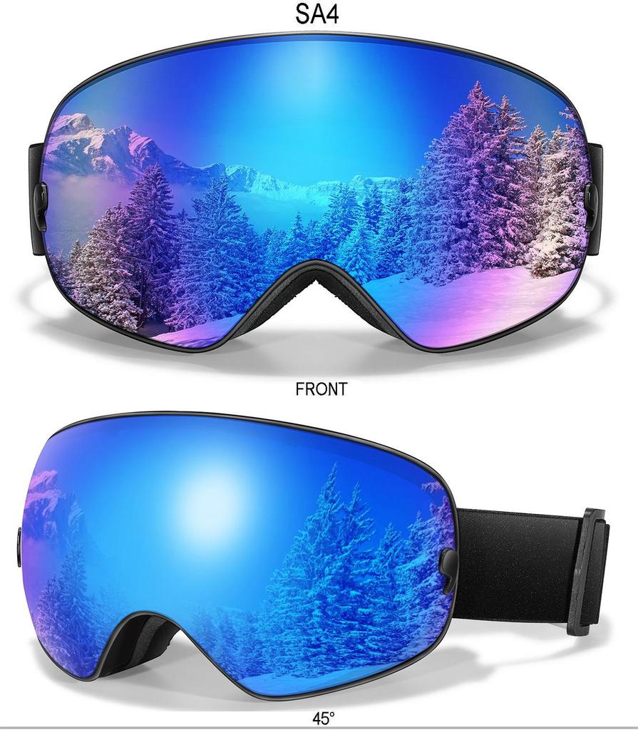 Высококачественные противотуманные горнолыжные очки со сферической линзой в форме запятой