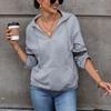 Women's Fashion Casual Solid Color Print Autumn Long Sleeve Hooded Pullovers & Long Sleeves