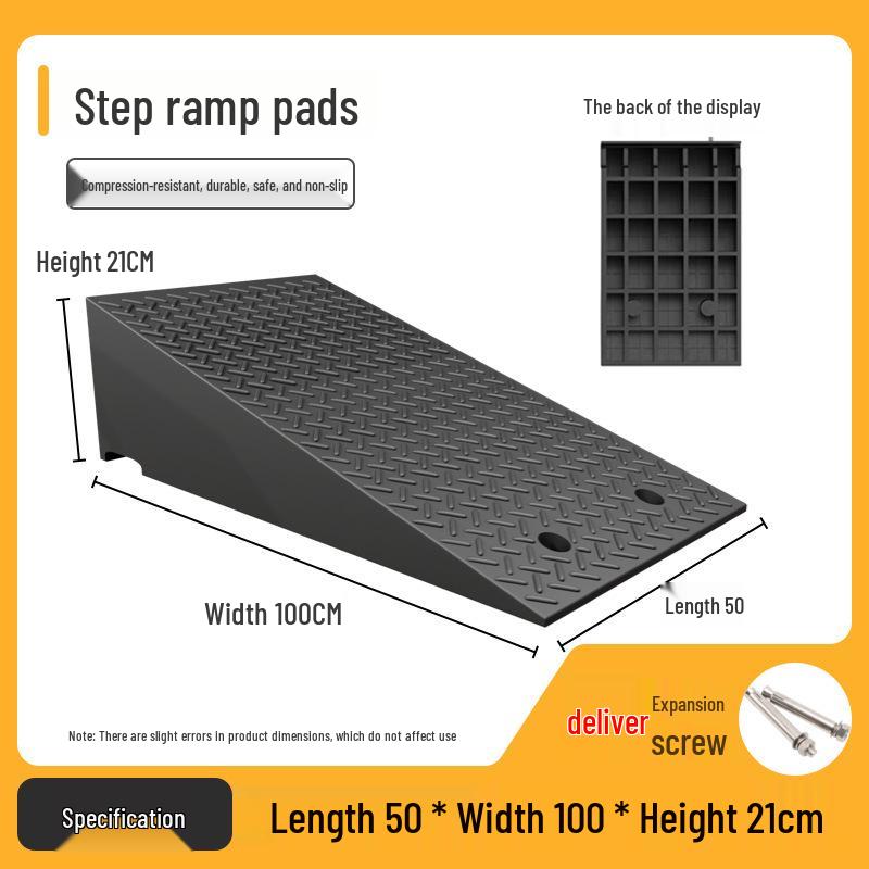 Rubber-Plastic Anti-Slip Speed Bump Curb Ramp Mat for Cars