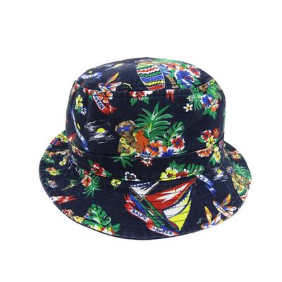 Хлопковая панама-кепка Ralph и Polo Bear с принтом алоха (Поло Лорен) Мужские Женские 0108982-SM-BRWNPRNT [Товар]