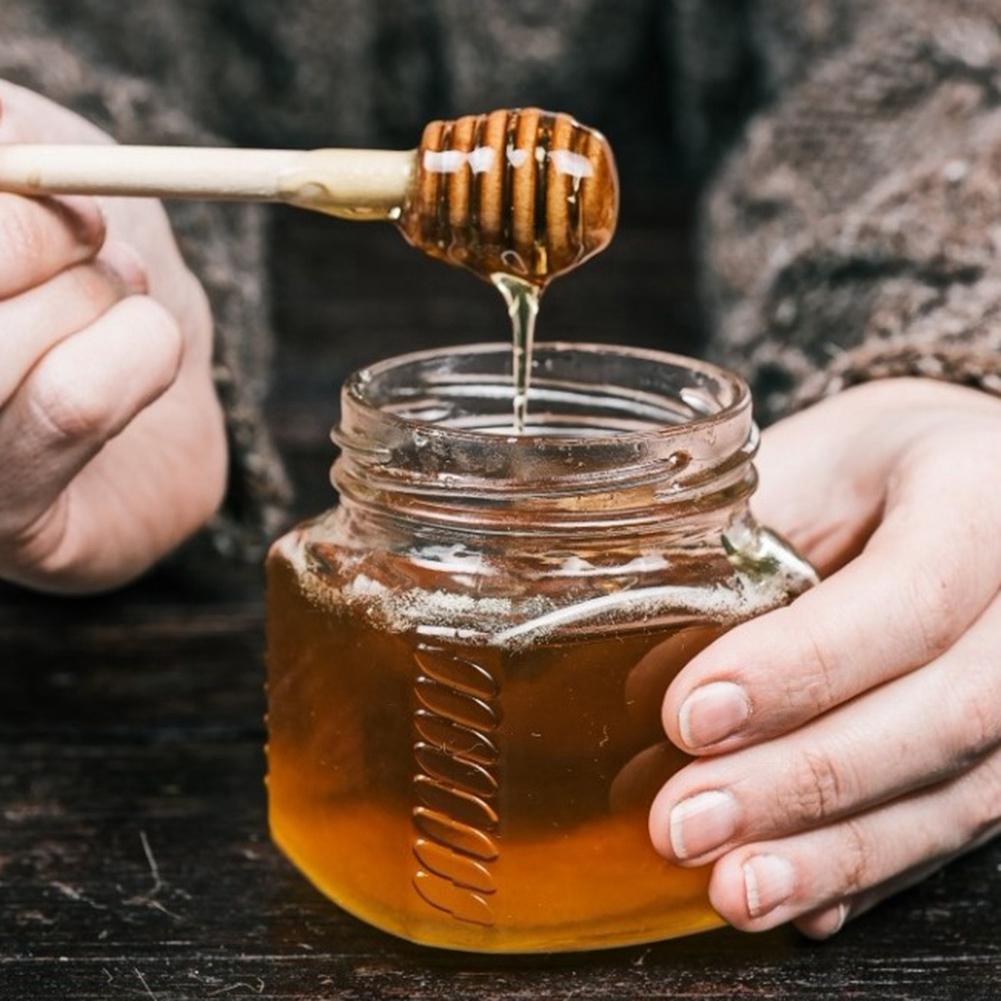 30Pcs Household Wooden Jam Honey Dipper Syrup Dispensing Collecting Stirring Rod Stick