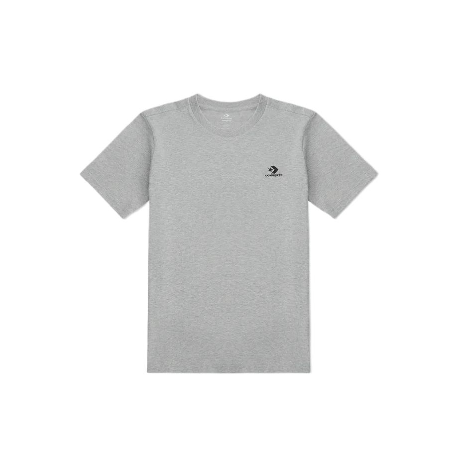 Converse T Shirts Unisex Gray Crew Neck Moderate Straight Fit 10023876-A05
