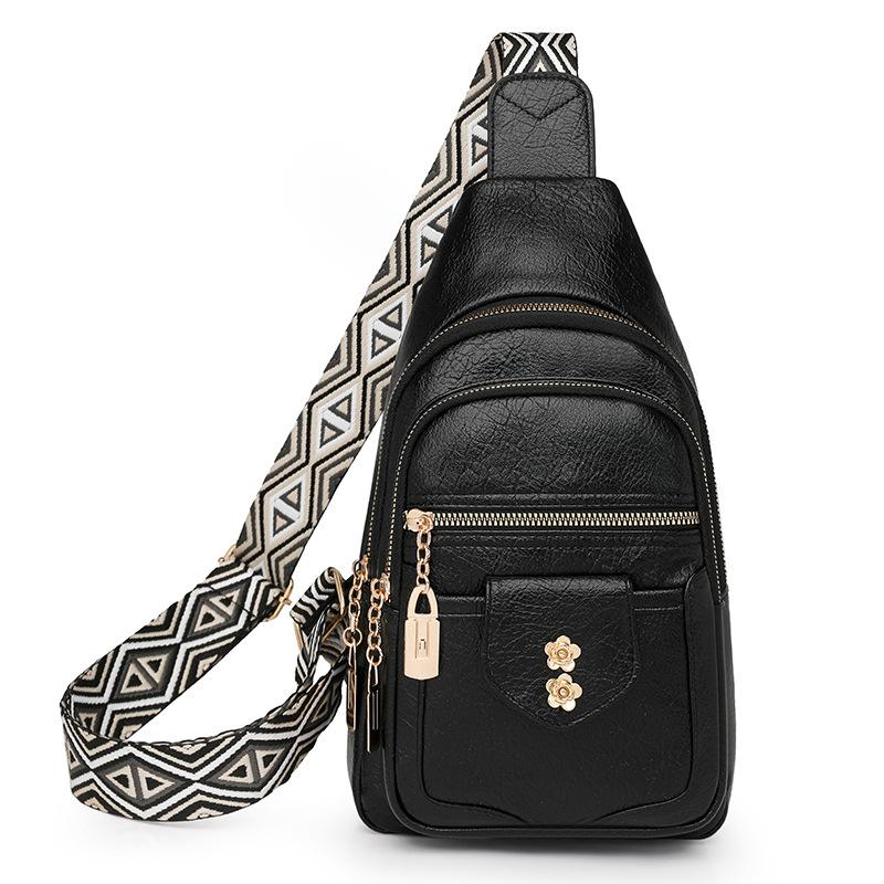 Женская нагрудная сумка, винтажная сумка через плечо из ПУ, многофункциональная сумка через плечо