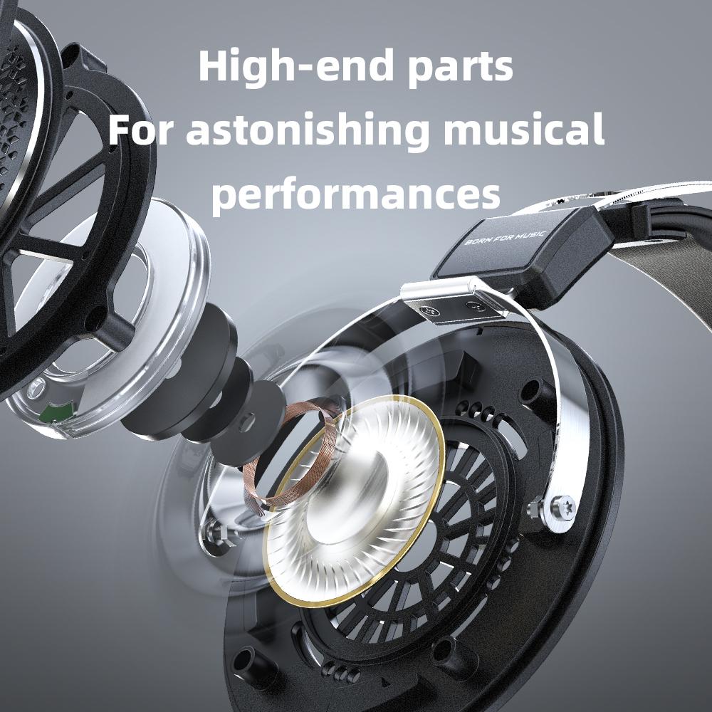 FiiO JT1 3.5mm Studio Headphones for Recording Gaming with Microphone, 50mm Diaphragms driver,HiFi Sound