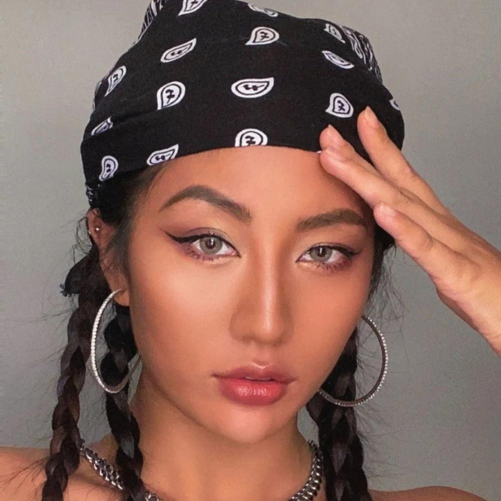 Star Printed Headscarf All-match Small Square Scarf Retro Y2k Print Turban Spice Girls