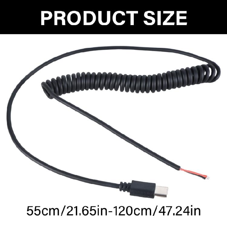 Type C to 2Pin Bare Wire Cable, 5V Power Cord USB C Male 2Pin Pigtail Cable For Electronic Devices Can not Data Transfer