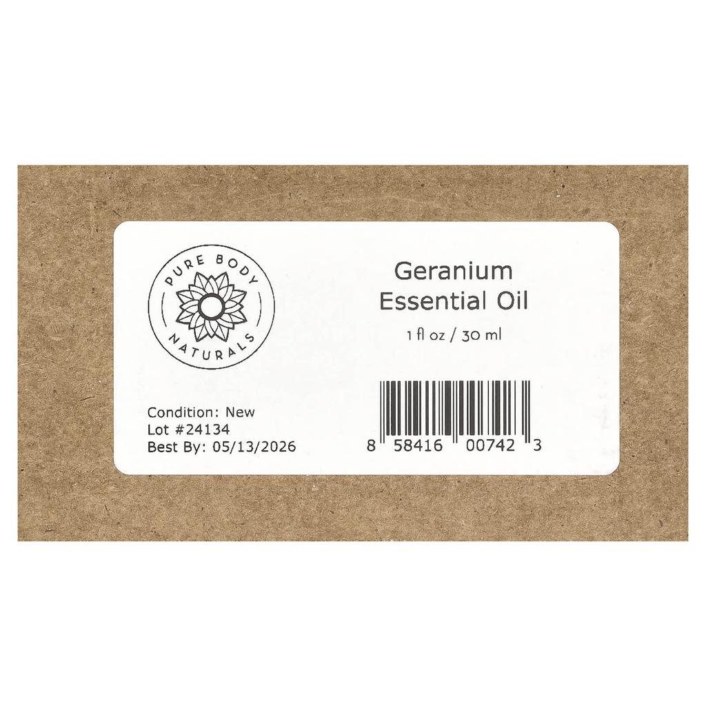 100% Pure Essential Oil, Geranium, 30 Ml (1 Fl Oz)