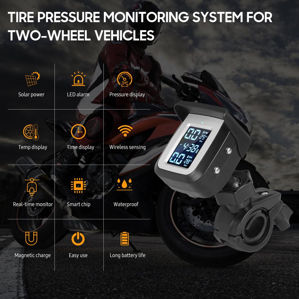 TPMS Tyre Pressure Monitoring System Solar Power Wireless Tire Pressure Monitoring System with 2
