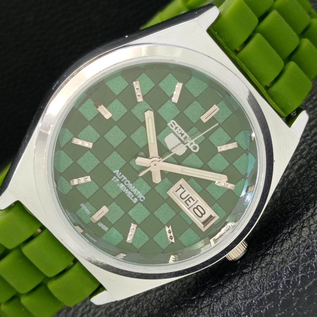 АВТОМАТИЧЕСКИЕ SEIKO 5 JAPAN МУЖСКИЕ 6309A ВОССТАНОВЛЕННЫЕ ЗЕЛЕНЫЙ ЦВЕТ ЦИФЕРБЛАТ ЧАСЫ a440214-4