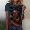 Модные женские футболки с портретным принтом, женские футболки с коротким рукавом, летние повседневные топы, свободная футболка для уличного спорта, женская футболка с круглым вырезом и принтом тай-дай