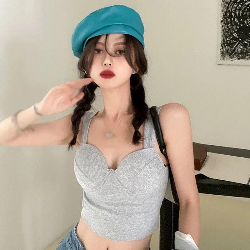 Базовая рубашка, приталенная повседневная майка с v-образным вырезом, базовая майка без косточек, однотонные топы без рукавов для женщин