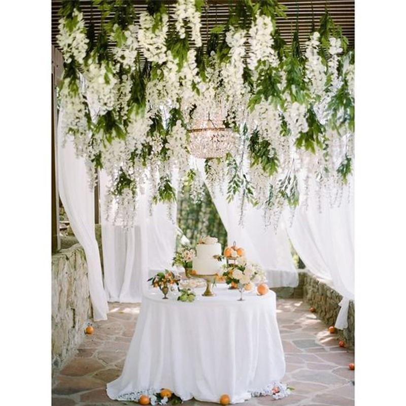 12 шт. 3,6 фута венок из искусственных цветов глицинии, висящий на свадебном саду, озеленение на открытом воздухе, вечерние украшения для дома своими руками