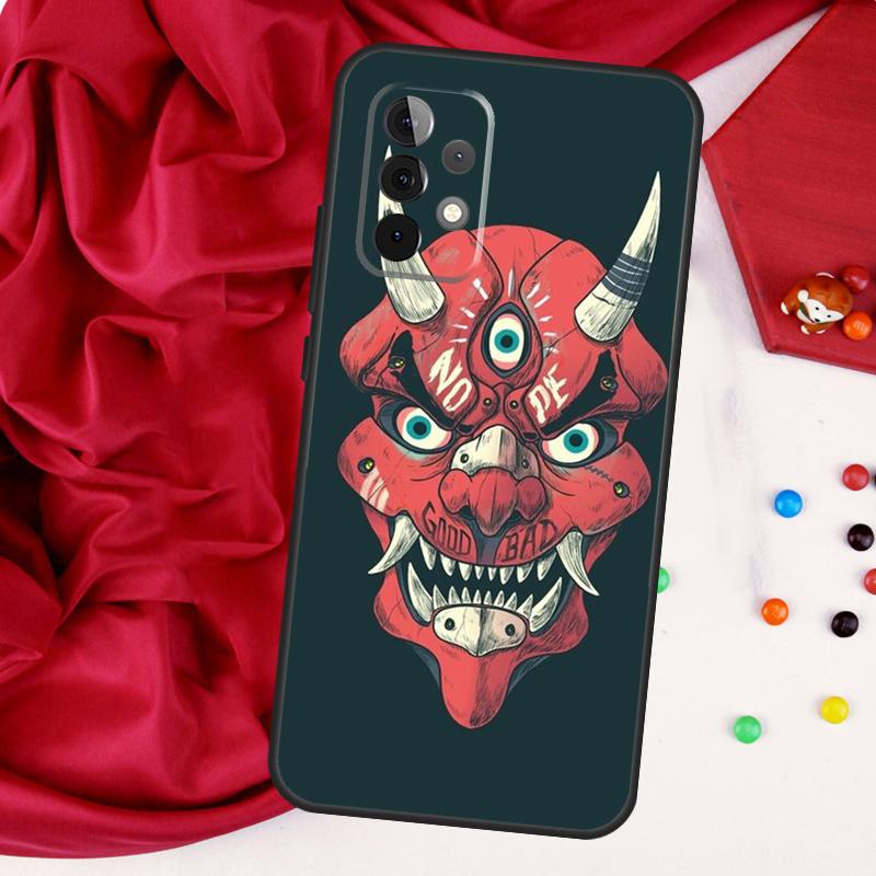 Чехол Oni Hannya Mask для Samsung Galaxy A52 A32 A22 A54 A14 A16 A26 A36 A56 A55 A35 A05 A06 A15 A53 A33 A13