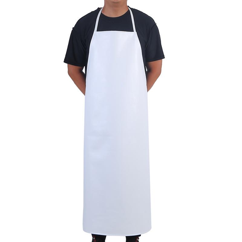 Водонепроницаемый и маслостойкий фартук из ПУ кожи - Удлиненный, Утолщенный, На шейной лямке, с завязками на талии для кухни и защиты труда