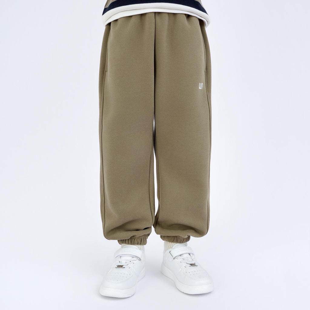 Модные вышитые спортивные штаны для мальчиков 2025: Весенне-осенние модные длинные брюки, повседневные брюки в корейском стиле с однотонным принтом букв