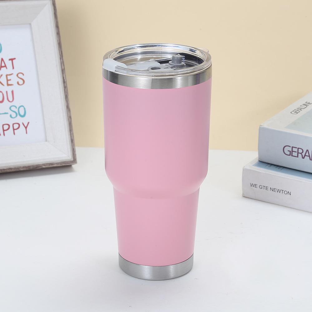 30oz Powder Coated Stainless Steel Insulated Car Cup - Double Layer, Large Capacity, Ice Buster for Outdoor Cold Storage