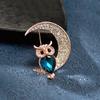 Korean Cute Owl Crystal Brooch Cartoon Small Animal Diamond Brooch Anti-Light Pin Suit And Accessories