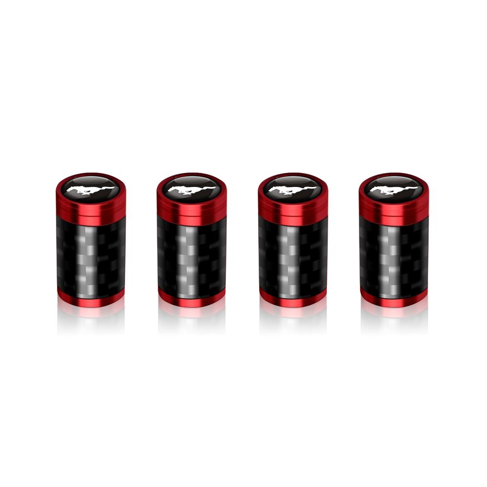 TVEI7 4Pcs Carbon Fiber Car Wheel Tire Valve Stem Air Cap Auto Decoration For Ford Fiesta Focus 2 Mk3 Mondeo Mk4 Ranger Kuga Mustang
