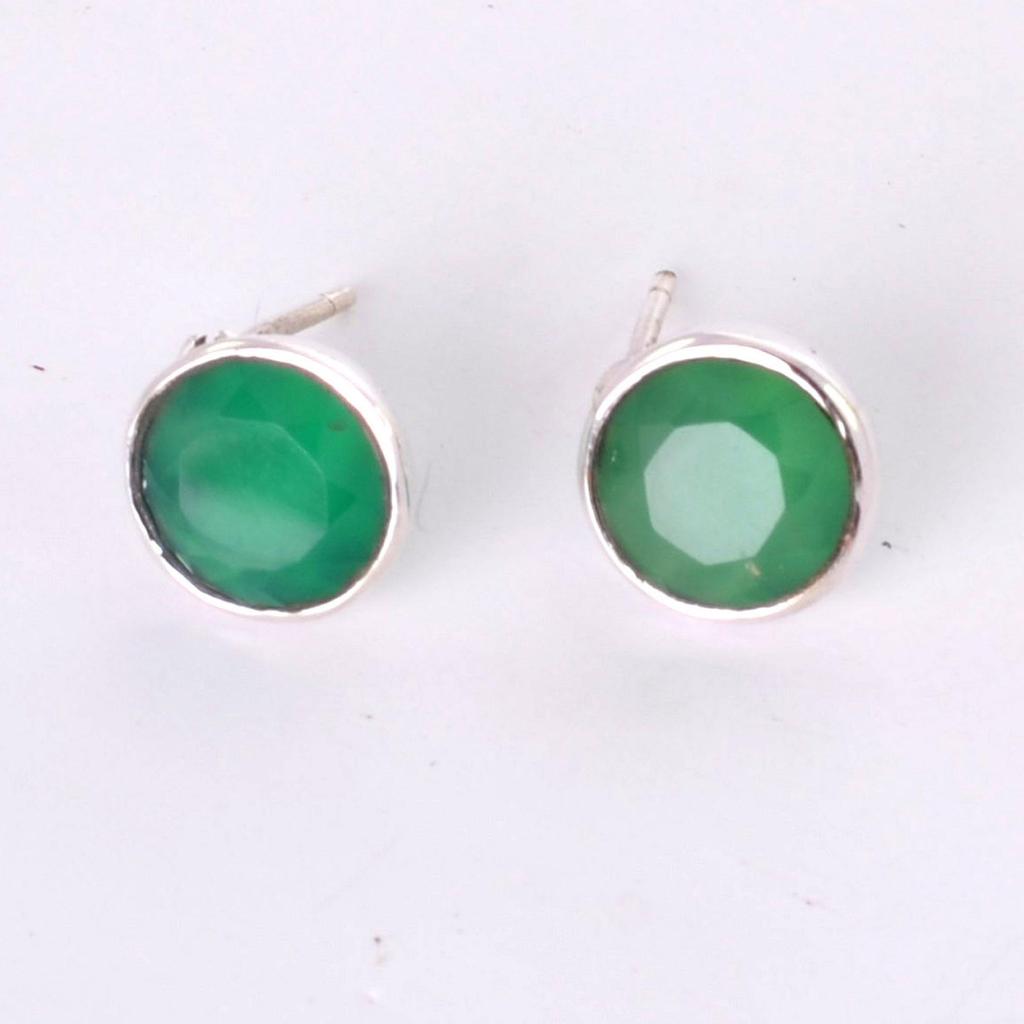 Серьги-гвоздики из черного оникса 925 пробы, женские и мужские серьги ручной работы с драгоценными камнями