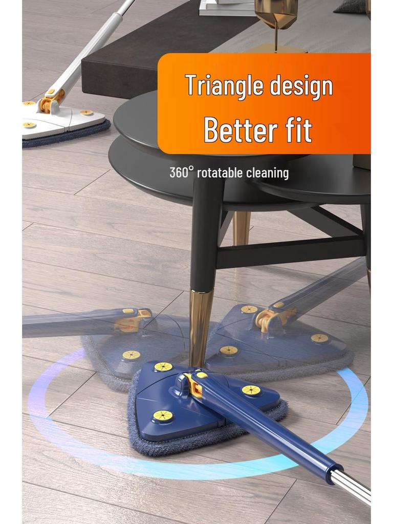 Imitation Hand-Twist Mop with Hands-Free Washing, New Triangular Design for Easy Household Cleaning