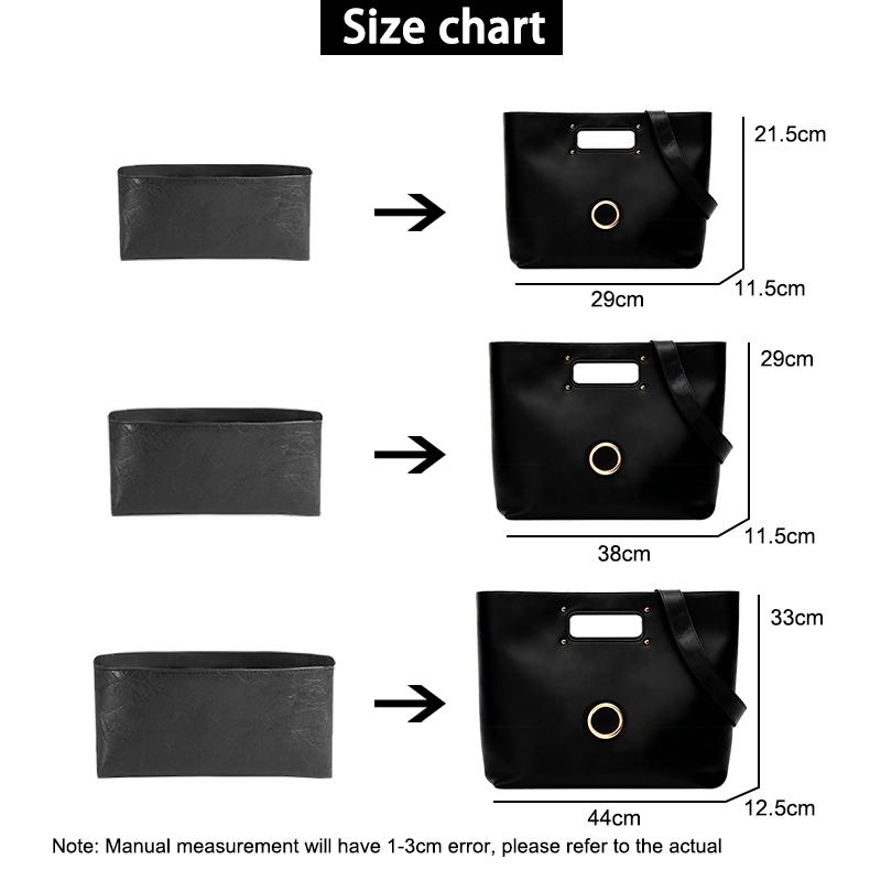 EverToner Portable DuPont Paper Insert Bag For Gr-tto Carry Handbag Travel Makeup Storage Organization Inner Bag Support Shaper