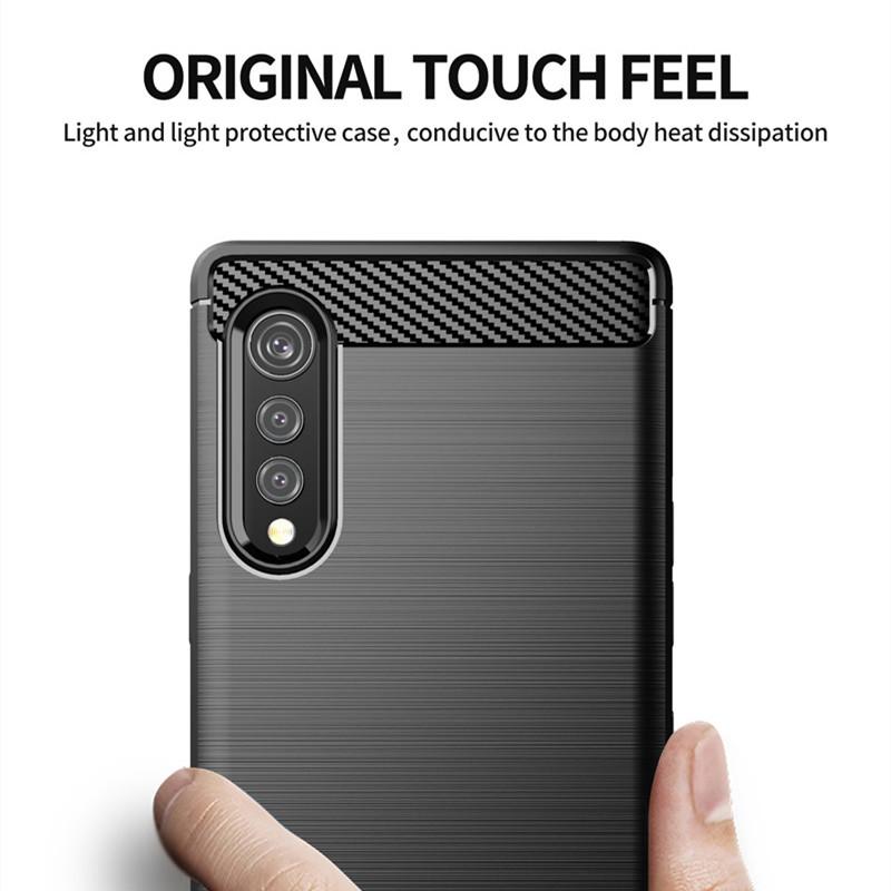 Для LG Velvet Case Для LG Velvet Cover 6.8 дюймовый углеродное волокно противоударный силиконовый бампер для LG Velvet Fundas