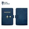Leather Passport Protection Set with Edge-Bound PU Holder and Document Storage Bag