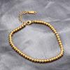 Gold Plated Non-Tarnish Lucky Ball Bracelet Titanium Steel Fashion 18k Beaded Elastic Rope Women Elegant Jewelry Accessories
