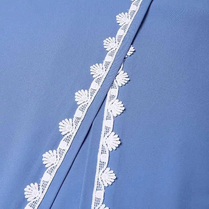 Мусульманское кружевное платье-халат для женщин, модное платье с длинным рукавом, женское весеннее повседневное платье