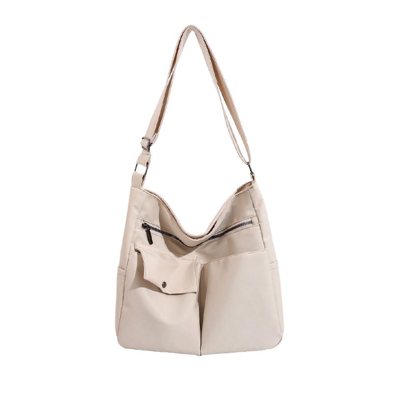 Оксфордская сумка с несколькими карманами, женская сумка через плечо, однотонная студенческая большая сумка