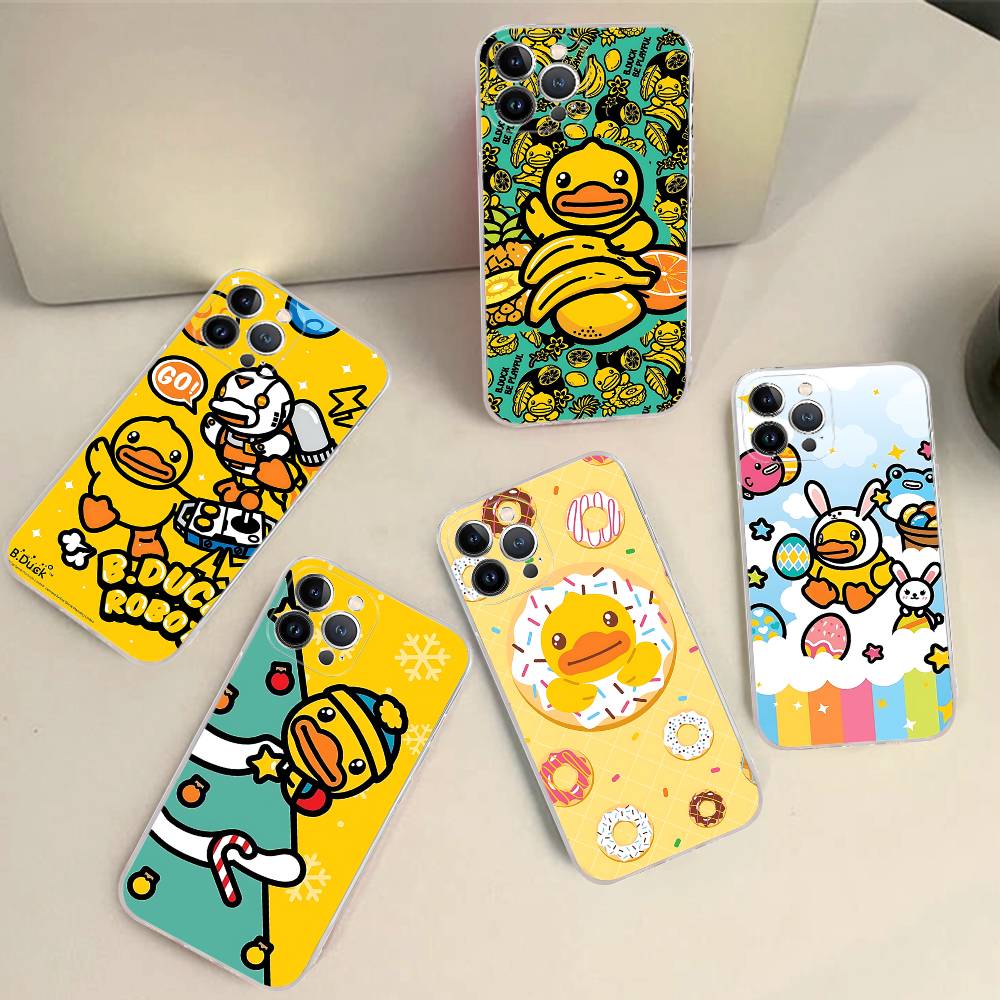 B-B Duck Anime Phone Case For IPhone 11 13 16 12 17 14 15 Pro Max Plus Soft Clear Back Cover Coque