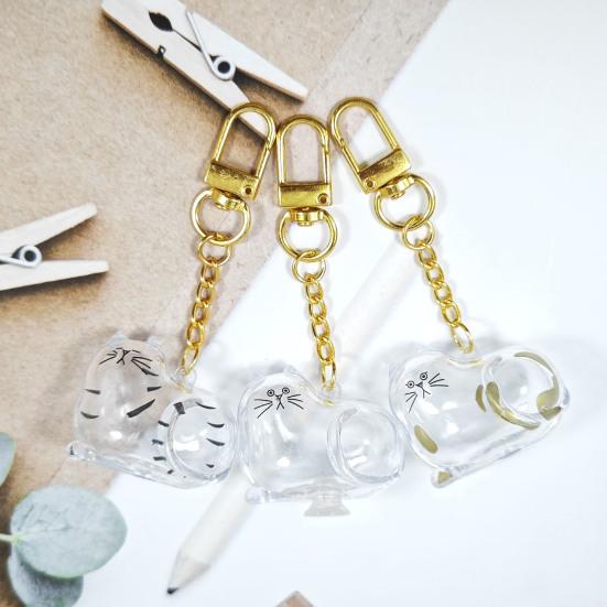 Коробка для хранения кошачьей шерсти Брелок Подвеска в память о кошке Прозрачная капсула для шерсти питомцев Портативный сувенир для питомца Аксессуары Задумчивый подарок для любителя питомцев